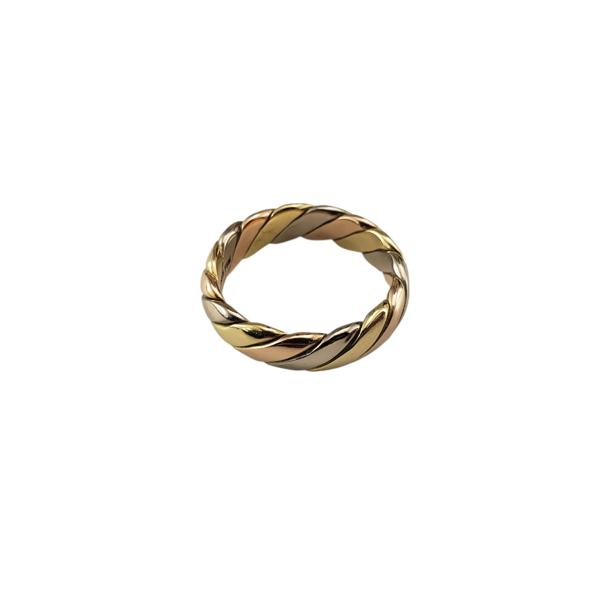 MC. Anillo de oro tricolor trenzado París 18 quilates talla 9 #18835 en Bueno Estado en Washington Depot, CT