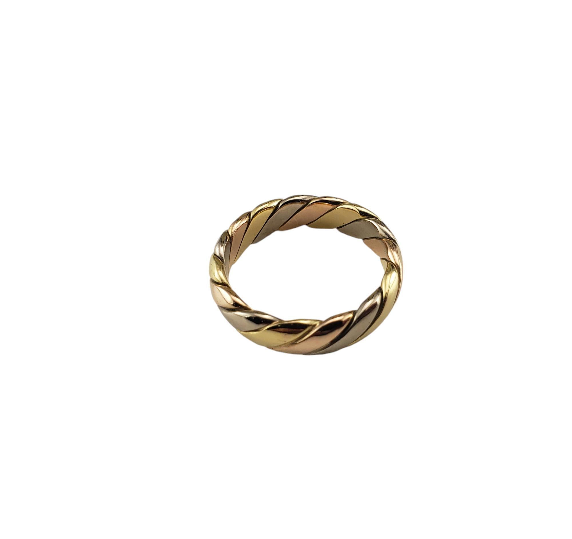 De las mujeres MC. Anillo de oro tricolor trenzado París 18 quilates talla 9 #18835