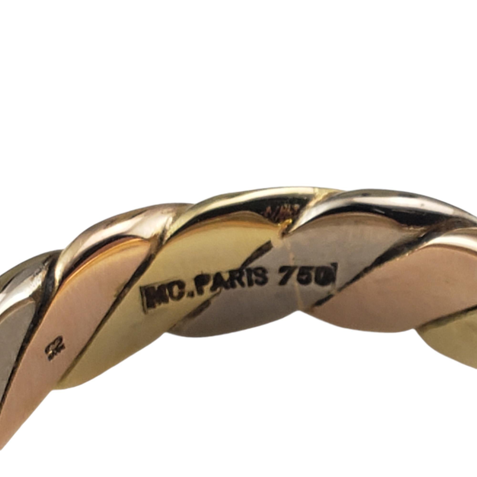 MC. Anillo de oro tricolor trenzado París 18 quilates talla 9 #18835 1