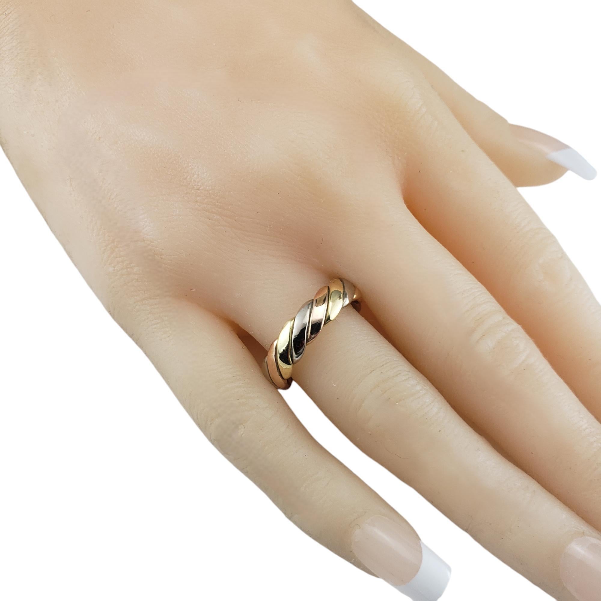MC. Anillo de oro tricolor trenzado París 18 quilates talla 9 #18835 3