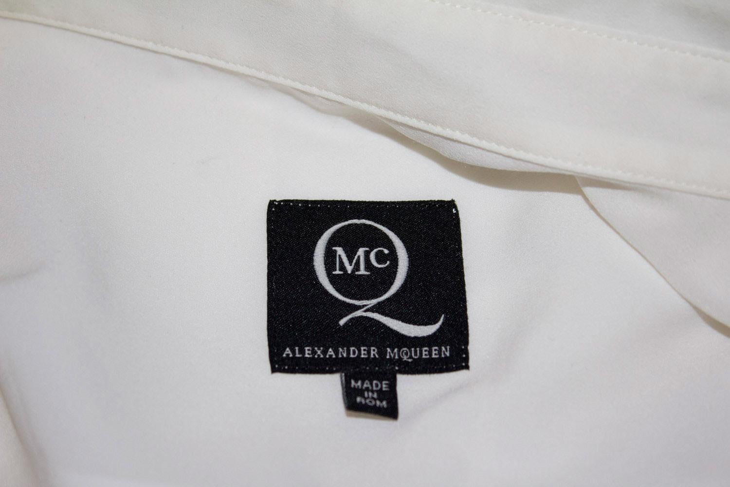 Mc Queen White Shirt In Good Condition For Sale In London, GB