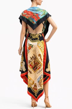 MC Silk Hermes Mixed Nautical 3 Scarf Dress
