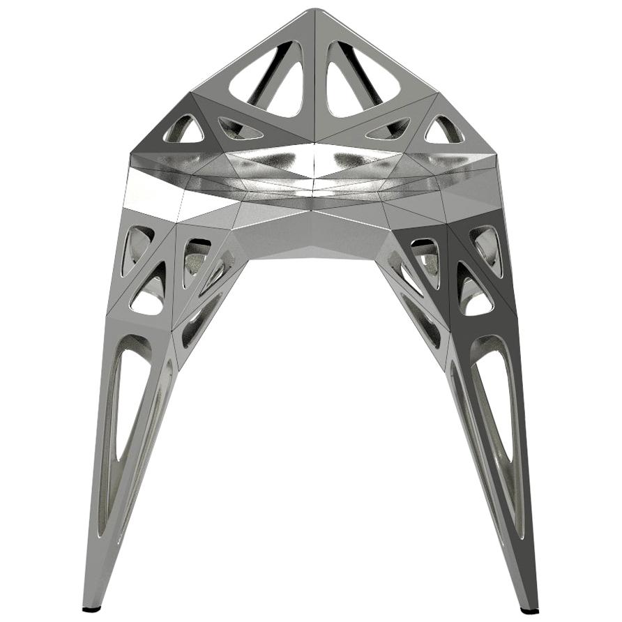 Mc02 Endless-Form-Stuhl Serie Edelstahl, anpassbar in Schwarz und Silber im Angebot