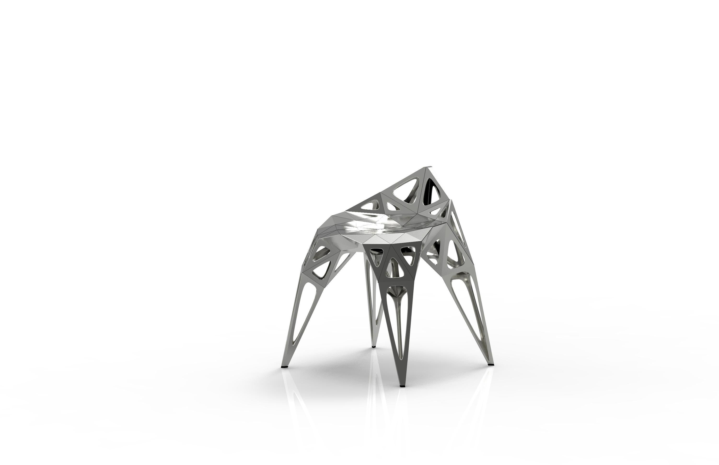 Mc02 Endless-Form-Stuhl Serie Edelstahl, anpassbar in Schwarz und Silber im Angebot 1