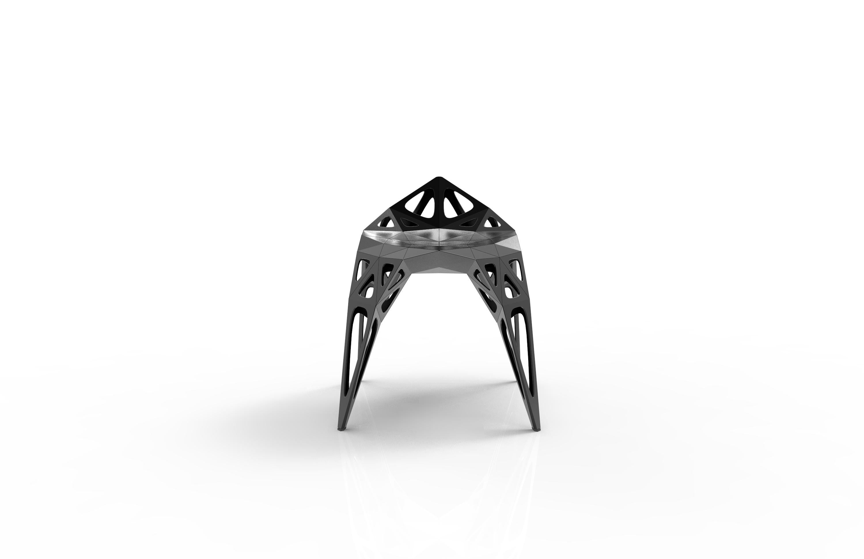 Mc02 Endless-Form-Stuhl Serie Edelstahl, anpassbar in Schwarz und Silber im Angebot 3