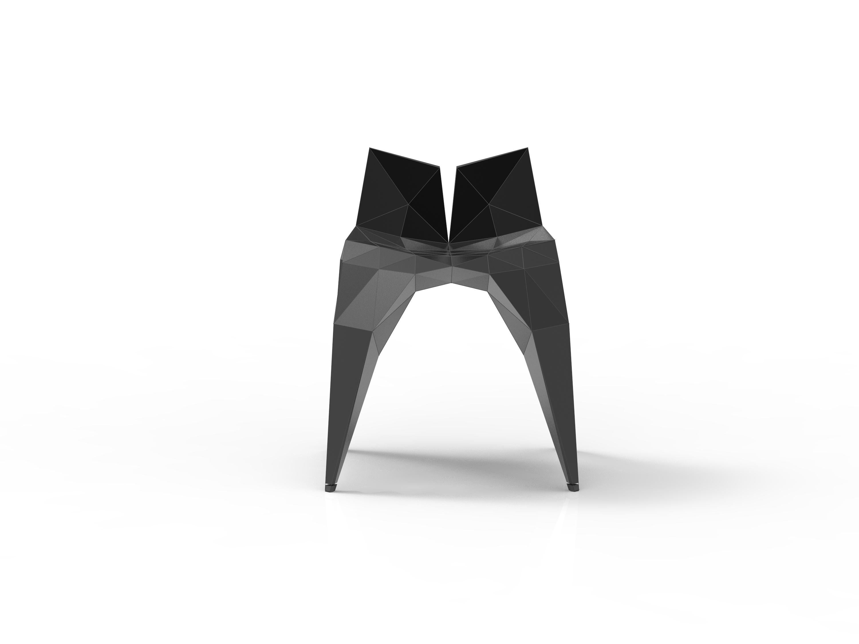 MC03 Endless Form Chair Series Stainless Steel Customizable Black & Sliver In New Condition For Sale In Beverly Hills, CA