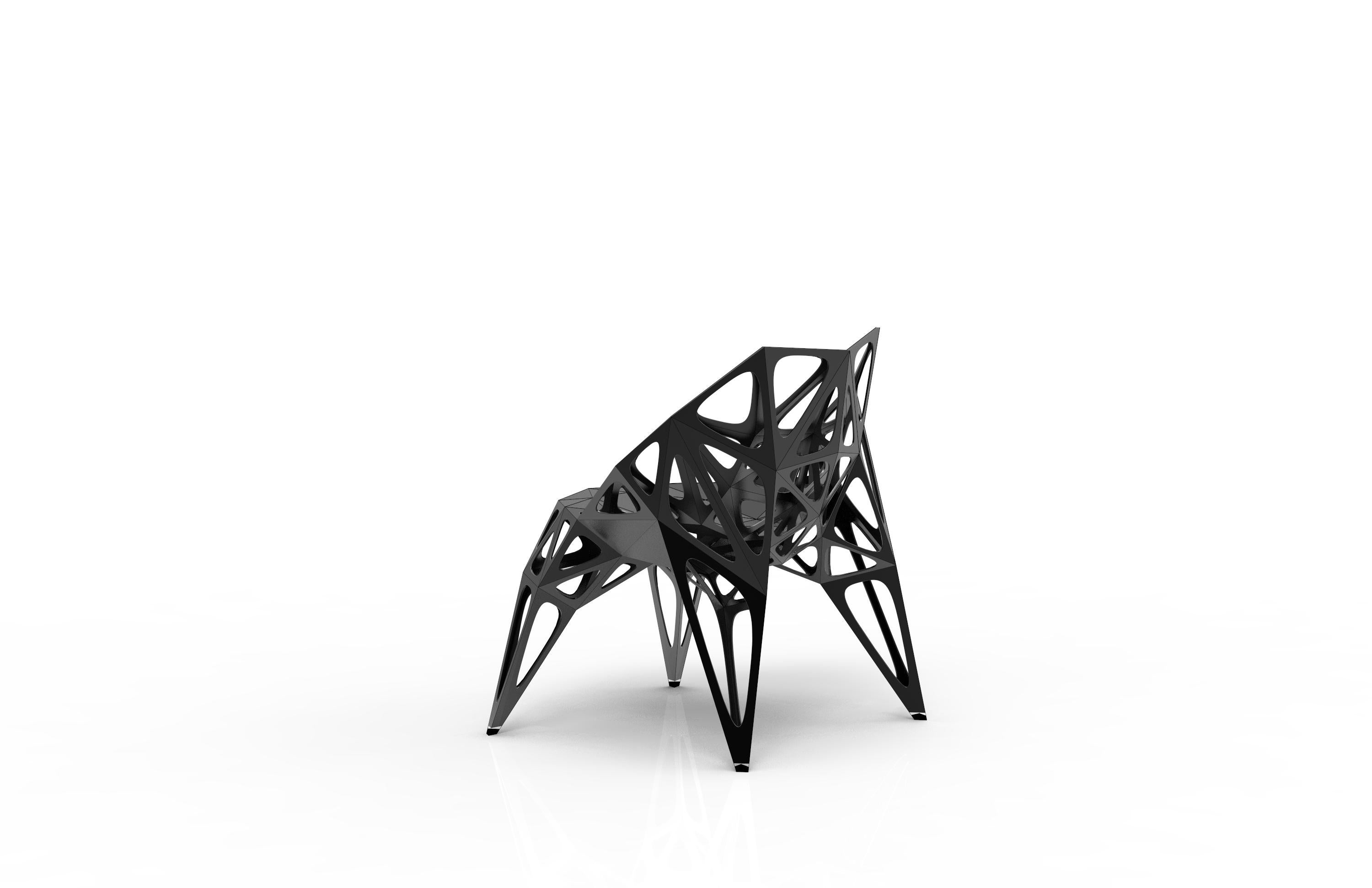 MC04 Endless Form Stuhl Serie Edelstahl anpassbar schwarz & silber (21. Jahrhundert und zeitgenössisch) im Angebot