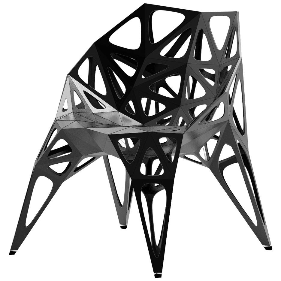MC04 Endless Form Stuhl Serie Edelstahl anpassbar schwarz & silber im Angebot