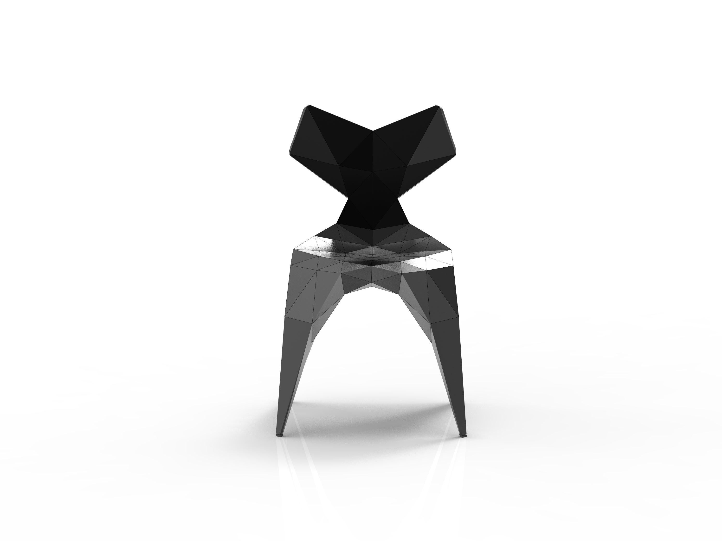 Chaise MC05 de série, à la forme sans fin, en acier inoxydable, personnalisable, noir et argent en vente 3