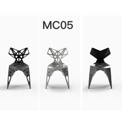 MC05 Endless Form Chair Series Stainless Steel Customizable Black and Sliver