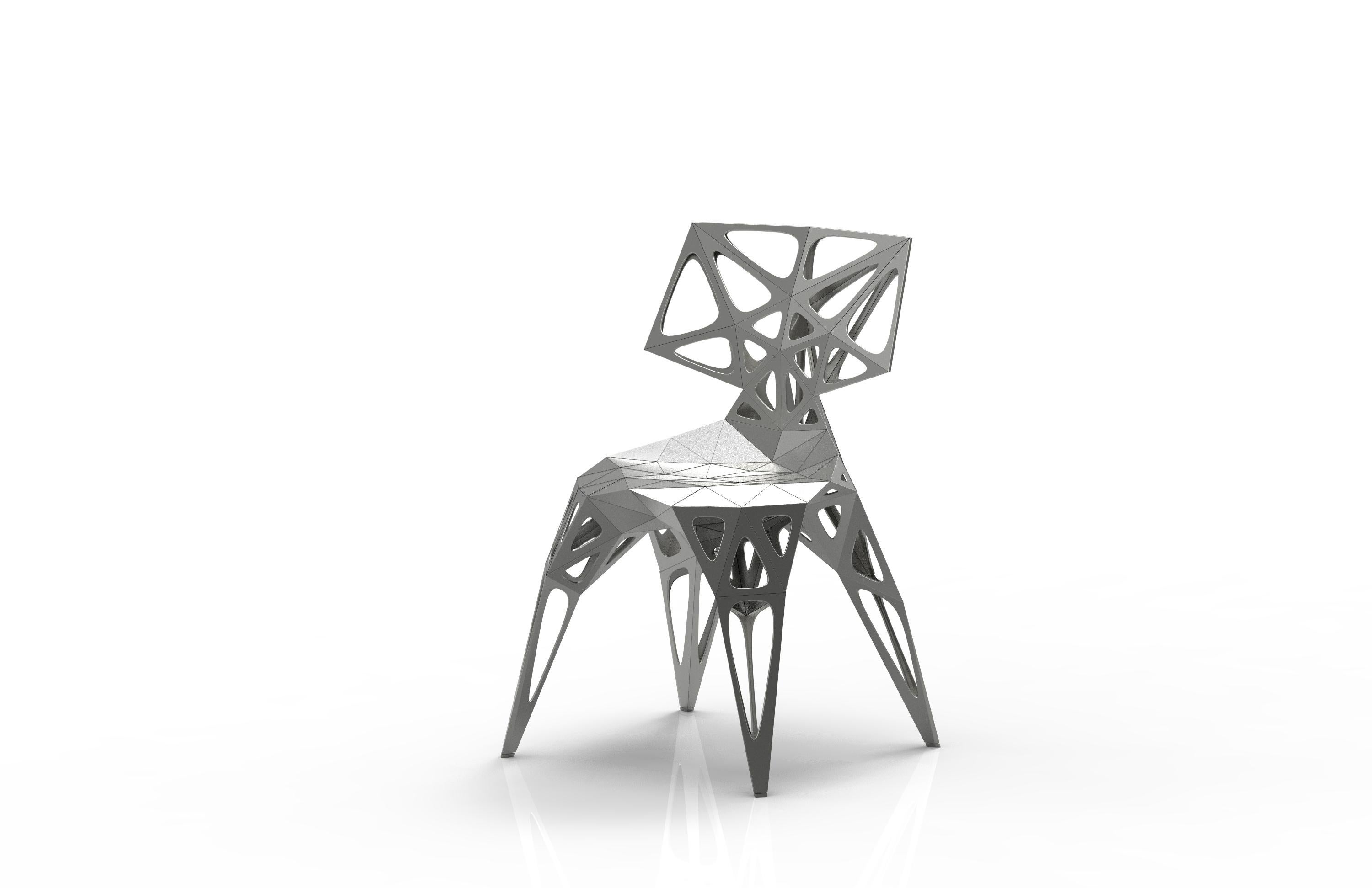 MC06 Endless Form Stuhl Serie Edelstahl anpassbar schwarz & silber für den Außenbereich (21. Jahrhundert und zeitgenössisch) im Angebot