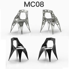MC08 Endless Form Stuhl Serie Edelstahl anpassbar schwarz & silber für den Außenbereich