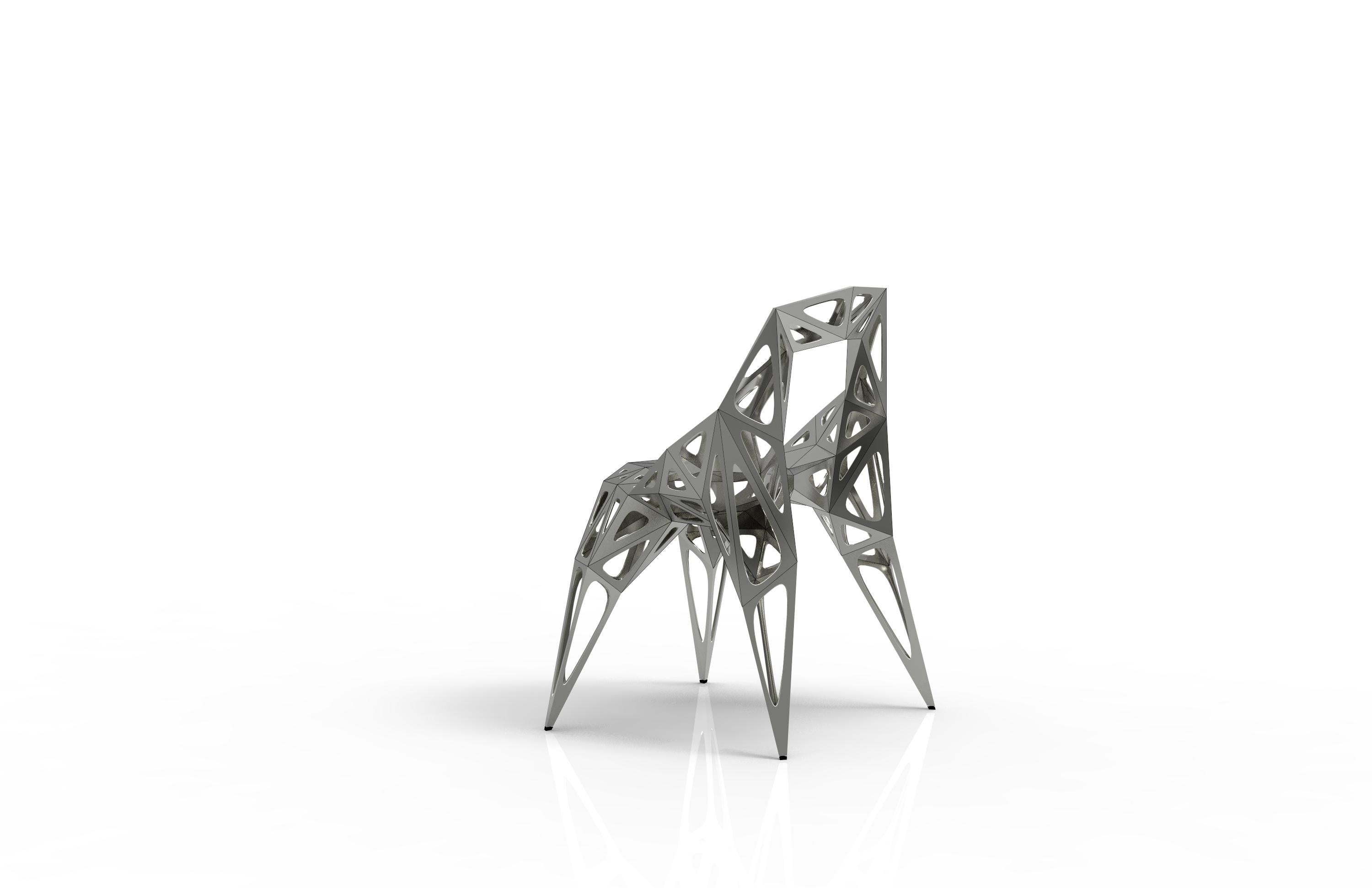 MC08 Endless Form Stuhl Serie Edelstahl anpassbar schwarz & silber für den Außenbereich (Chinesisch) im Angebot