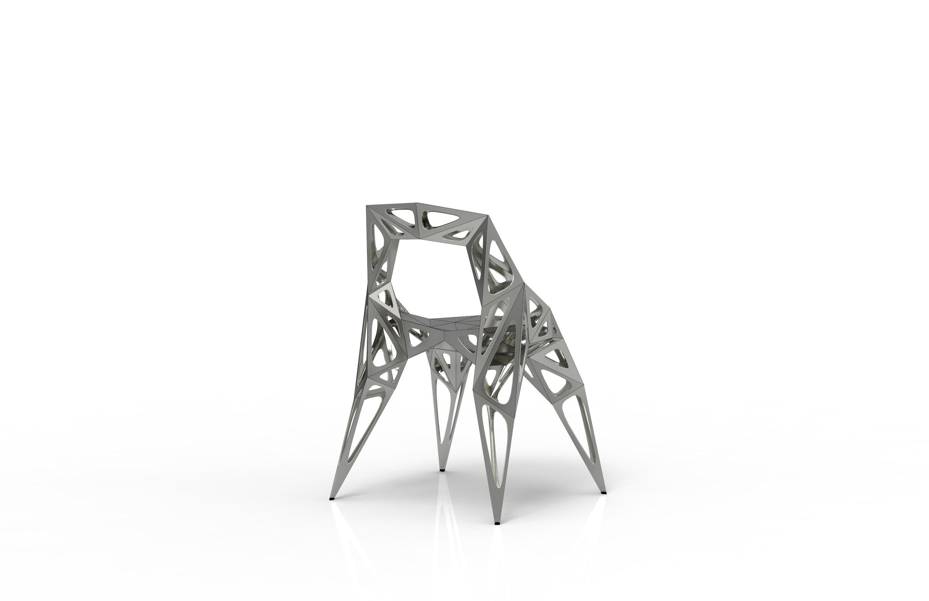 MC08 Endless Form Stuhl Serie Edelstahl anpassbar schwarz & silber für den Außenbereich im Zustand „Neu“ im Angebot in Beverly Hills, CA