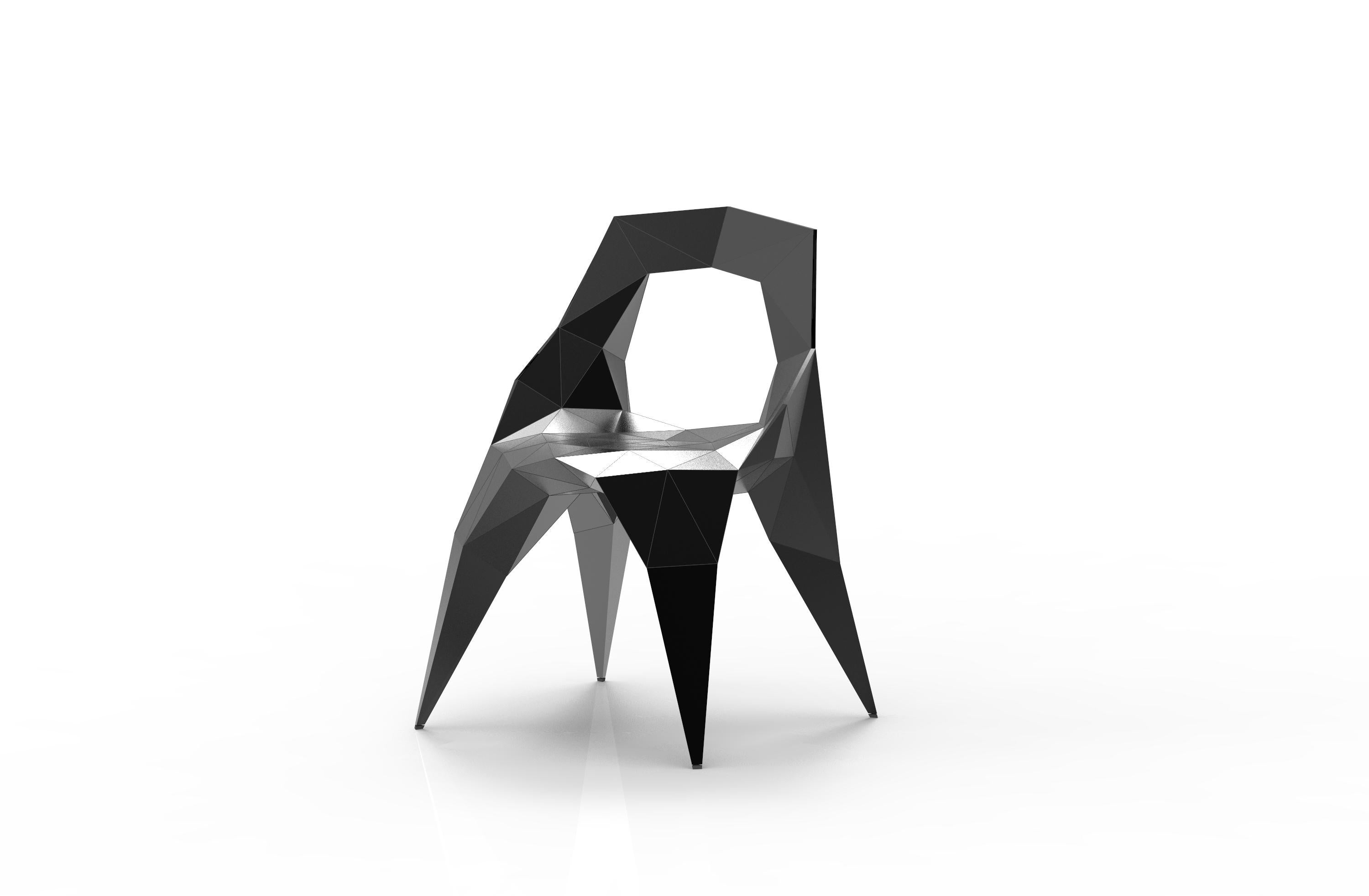MC08 Endless Form Stuhl Serie Edelstahl anpassbar schwarz & silber für den Außenbereich im Angebot 1