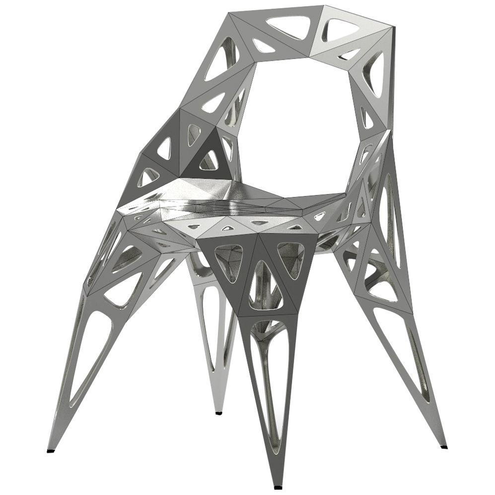 MC08 Endless Form Stuhl Serie Edelstahl anpassbar schwarz & silber für den Außenbereich im Angebot
