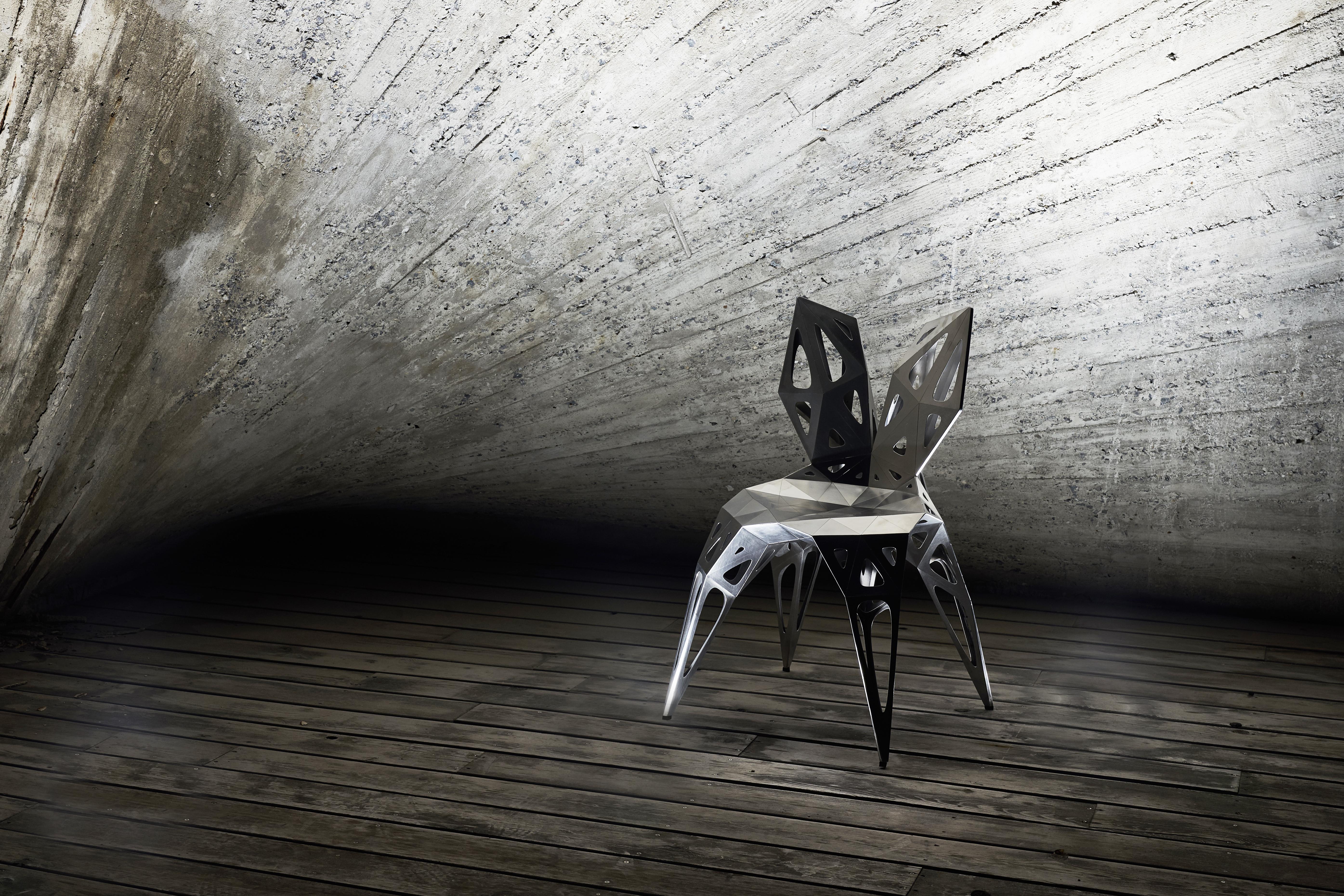 MC09 Endless Form Stuhl Serie Edelstahl anpassbar schwarz & silber (Chinesisch) im Angebot