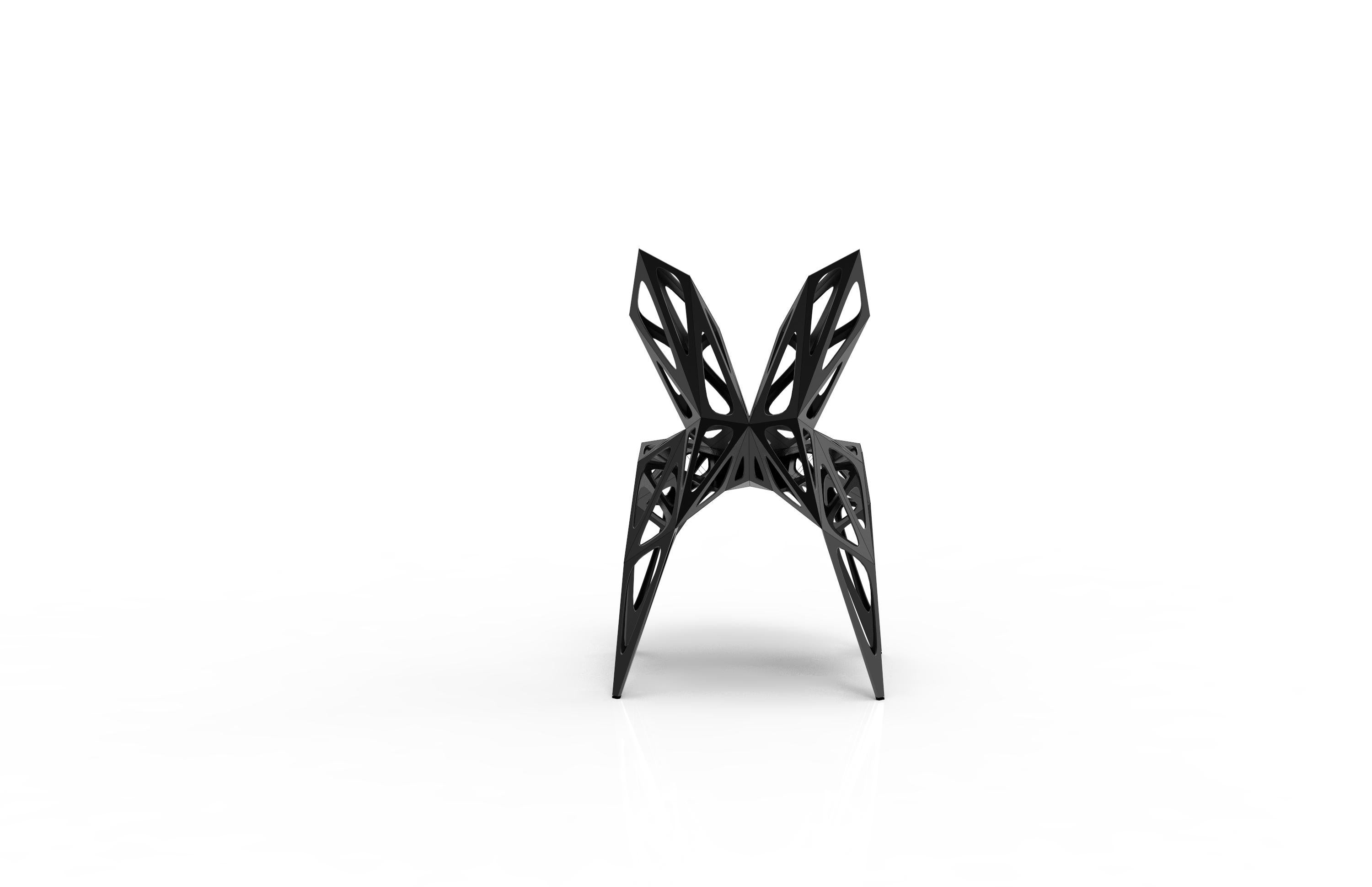 MC09 Endless Form Stuhl Serie Edelstahl anpassbar schwarz & silber im Zustand „Neu“ im Angebot in Beverly Hills, CA