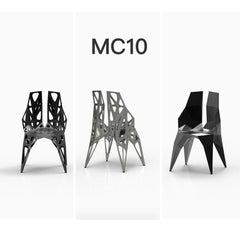 MC10 Endless Form Chair Series Stainless Steel Customizable Black and Sliver