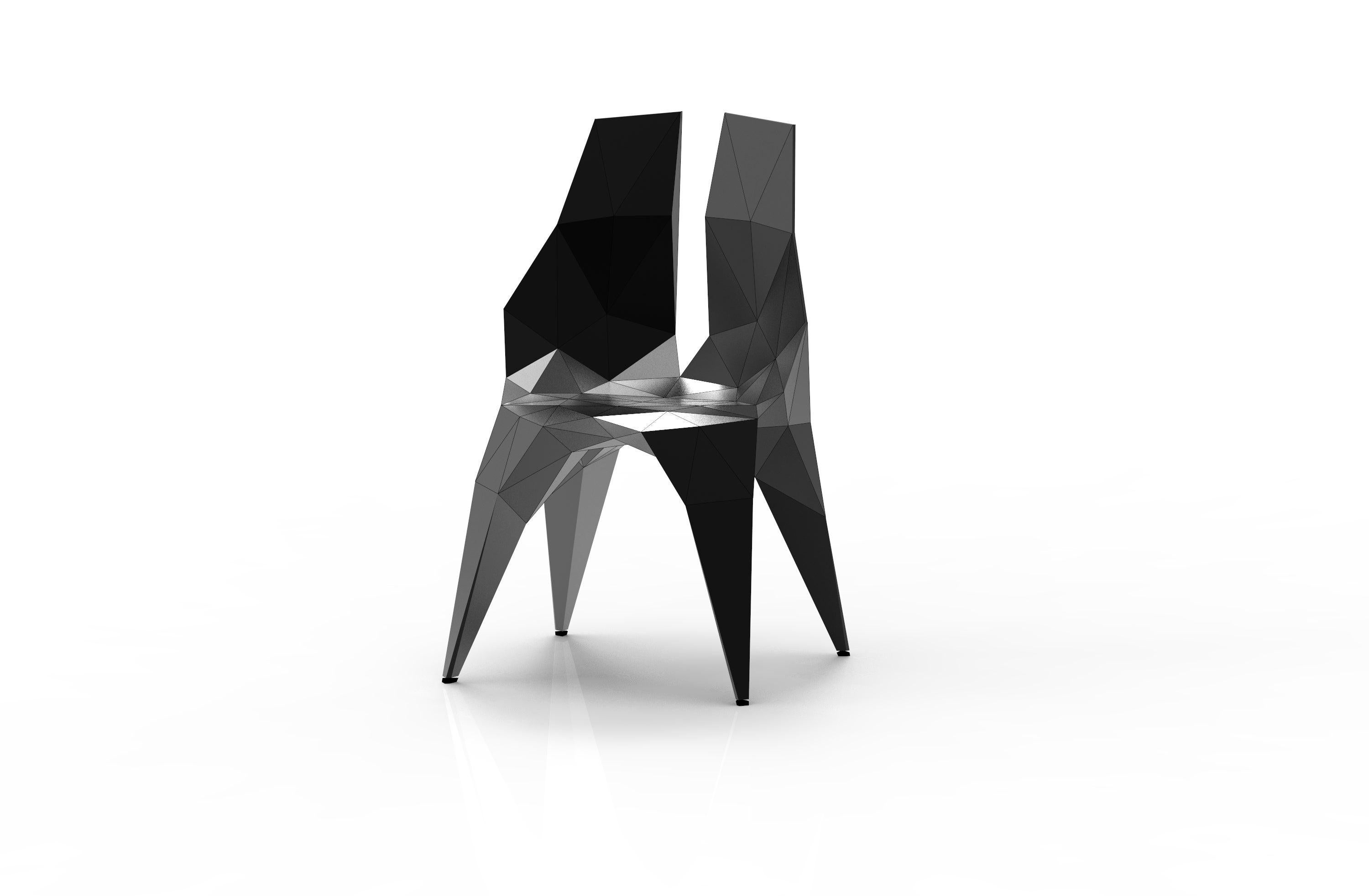 MC10 Sedia Endless Form Serie Acciaio Inox Personalizzabile Nero e Argento in vendita 3