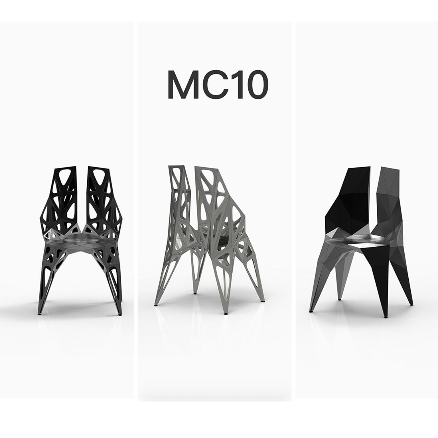 Outdoor and indoor
4 official types chairs / available
solid
dots
frame
2 colors official / available / finish in polish/matt
black
silver

Furniture designer Zhoujie Zhang is known for the integration of automated digital design and