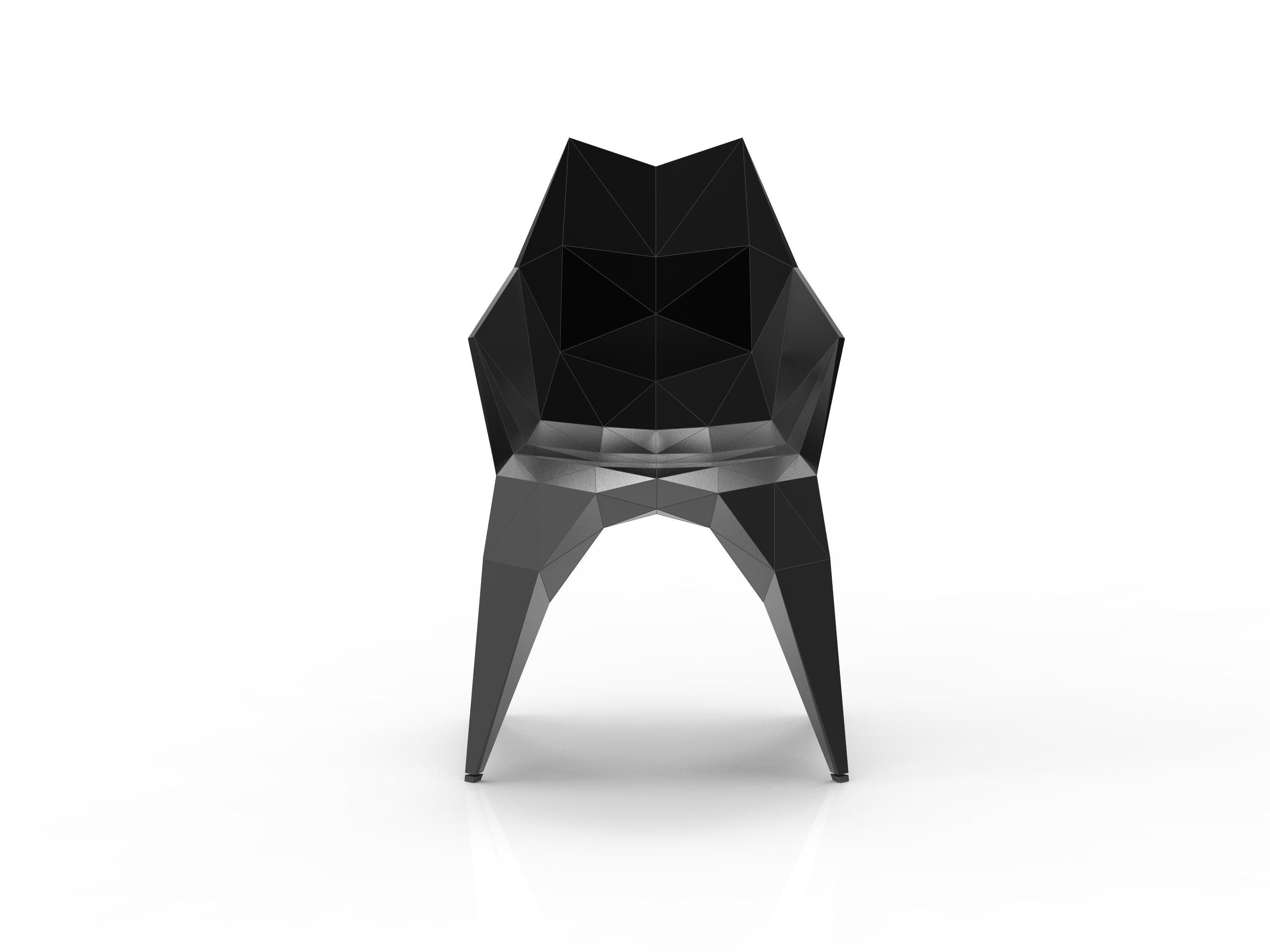 Chaise MC11 de série, à la forme sans fin, en acier inoxydable, personnalisable, noir et argent en vente 1