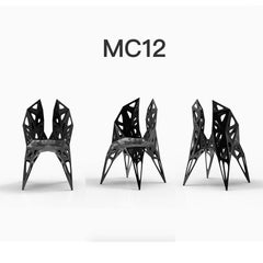 MC12 Sedia Endless Form Serie Acciaio Inox Personalizzabile Nero e Argento