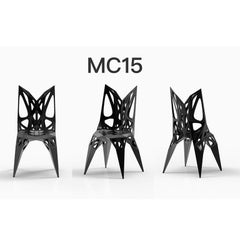 MC15 Serie di sedie Endless Form in acciaio inox nero e argento per esterni
