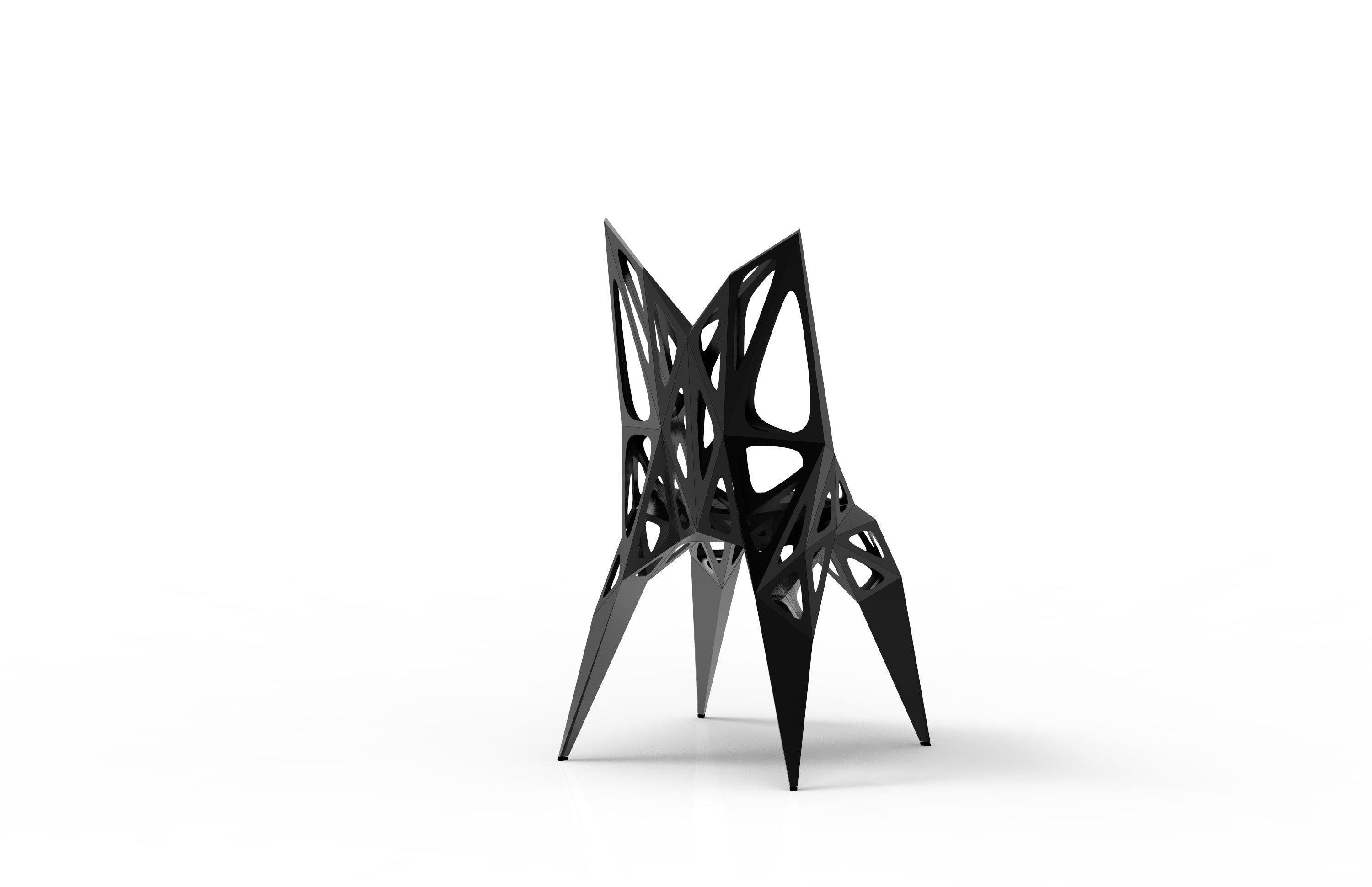 MC15 Endless Form Stuhl Serie Edelstahl anpassbar schwarz & silber für den Außenbereich (21. Jahrhundert und zeitgenössisch) im Angebot