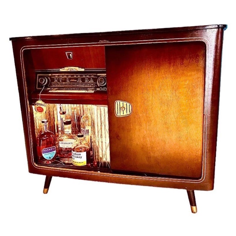 Mca225 Mid-Century Modern Stereo Console Cabinet Record Player Refurbished