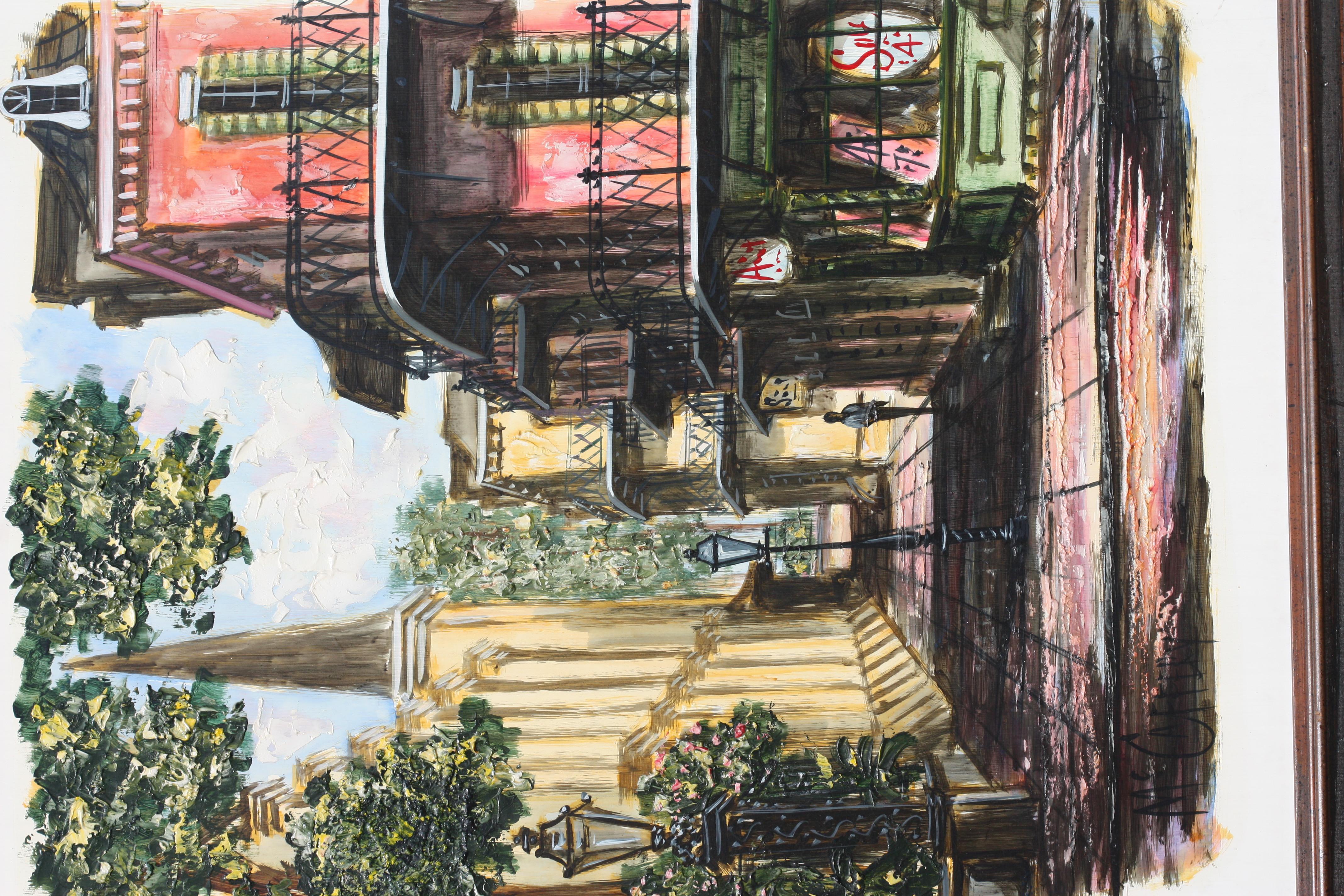 Canvas McCaffery, (20th Century) Street Scene, (New Orleans), Painting For Sale