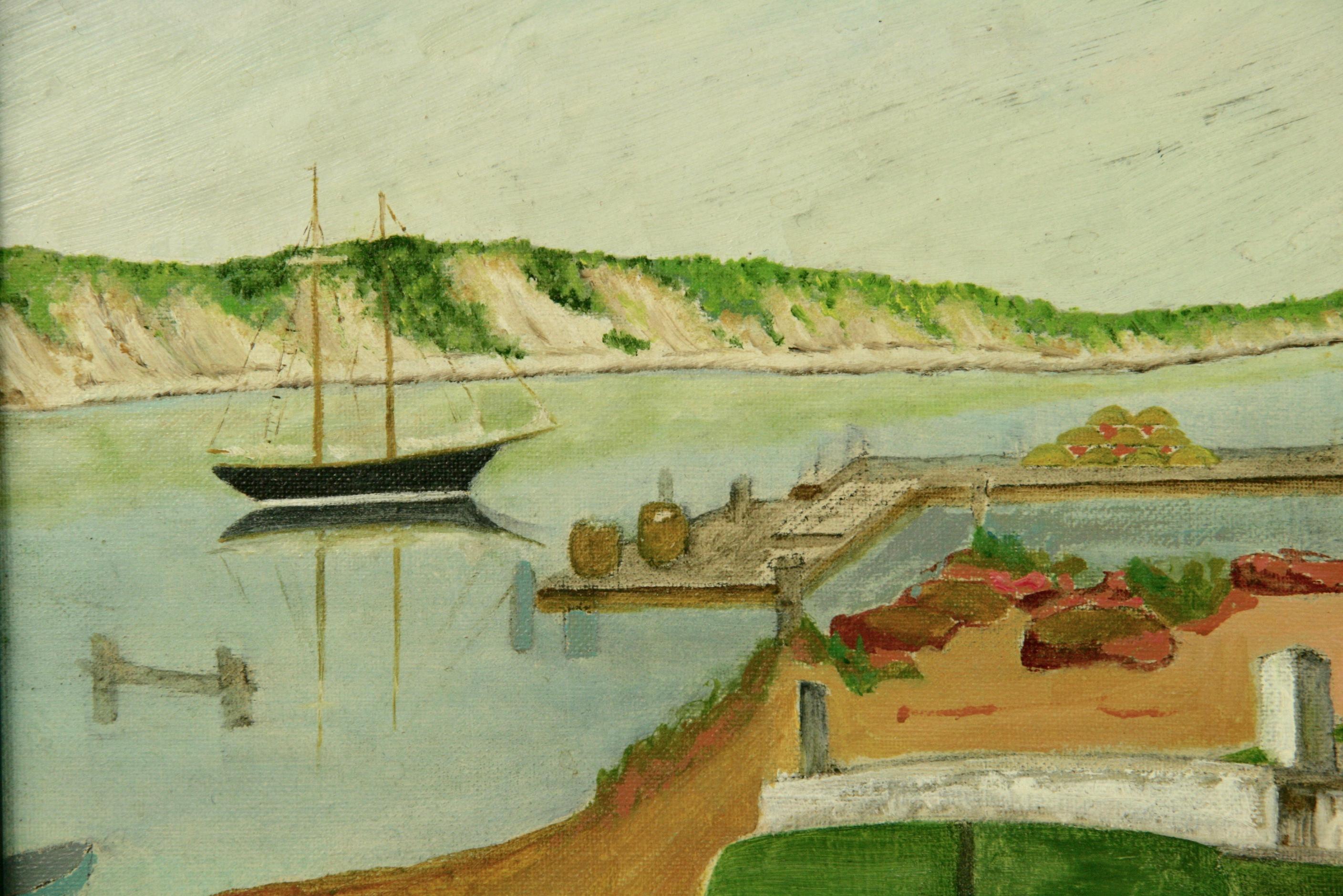 American Vintage North East Shoreline Seascape Landscape  Painting For Sale 1