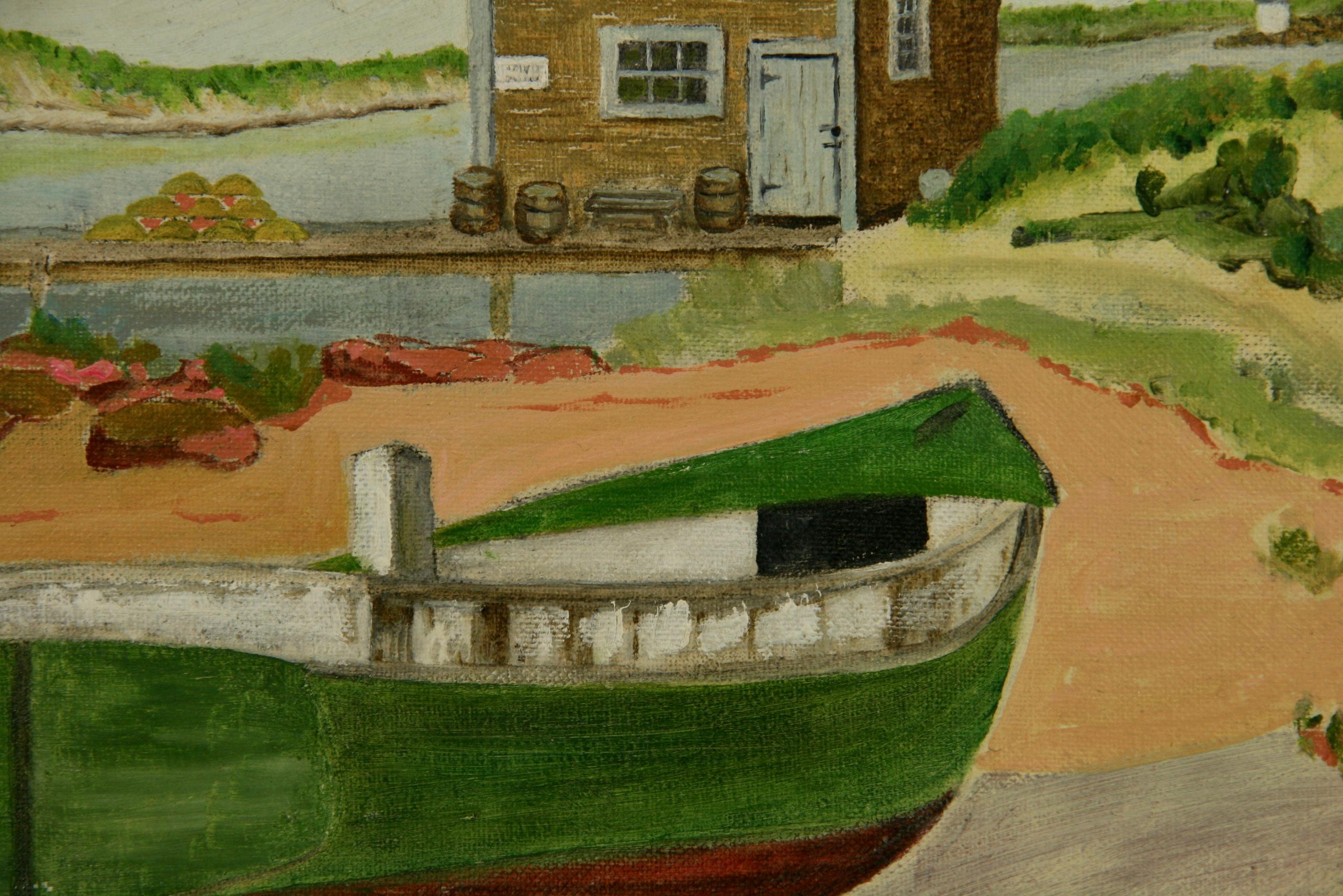 American Vintage North East Shoreline Seascape Landscape  Painting For Sale 4