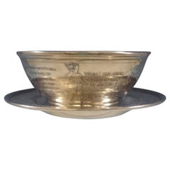 McChesney Co. Sterling Silver Child's Bowl and Plate Acid-Etched Figural