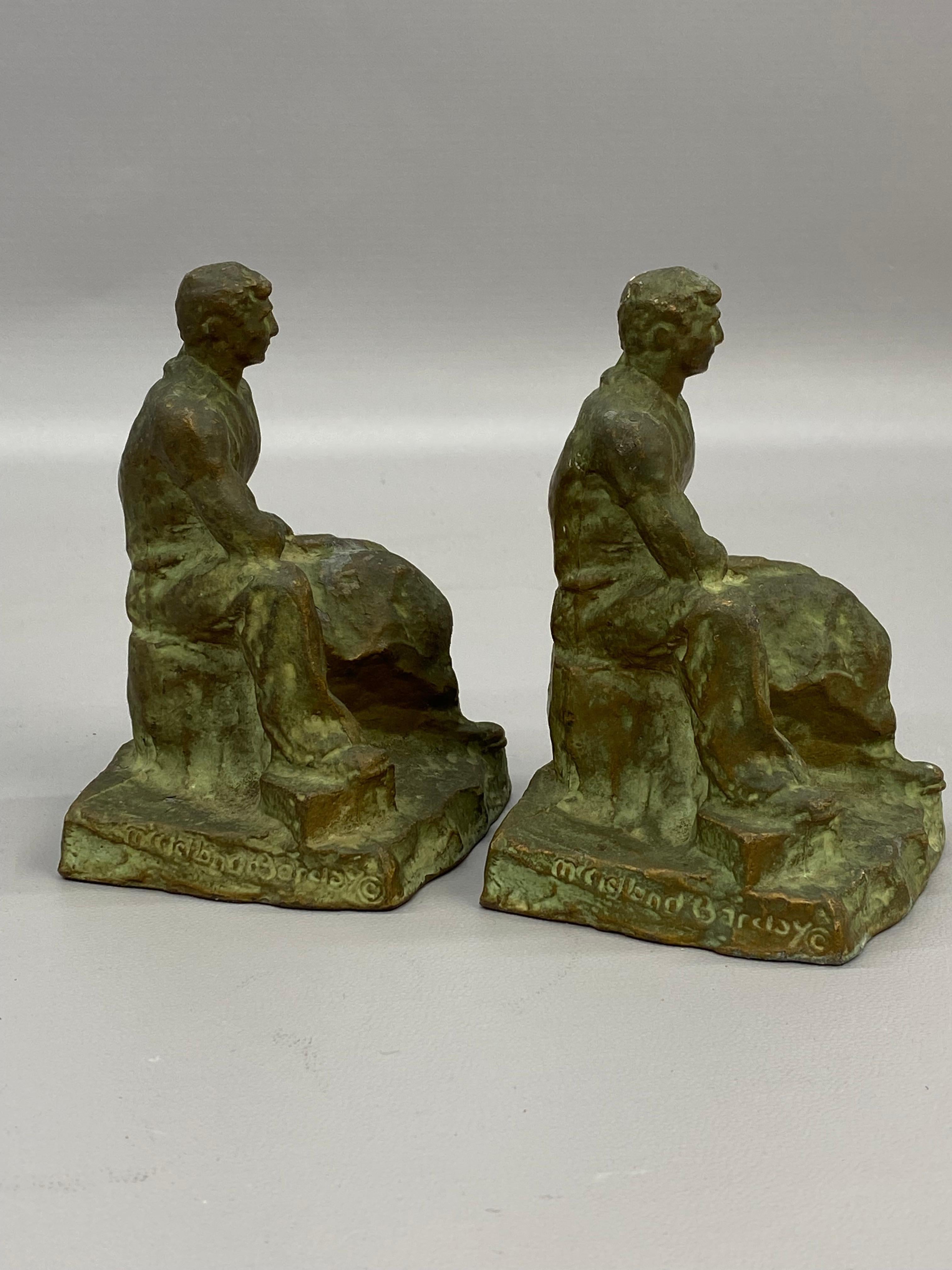 American McClelland Barclay Bronzed Metal Blacksmith Bookends