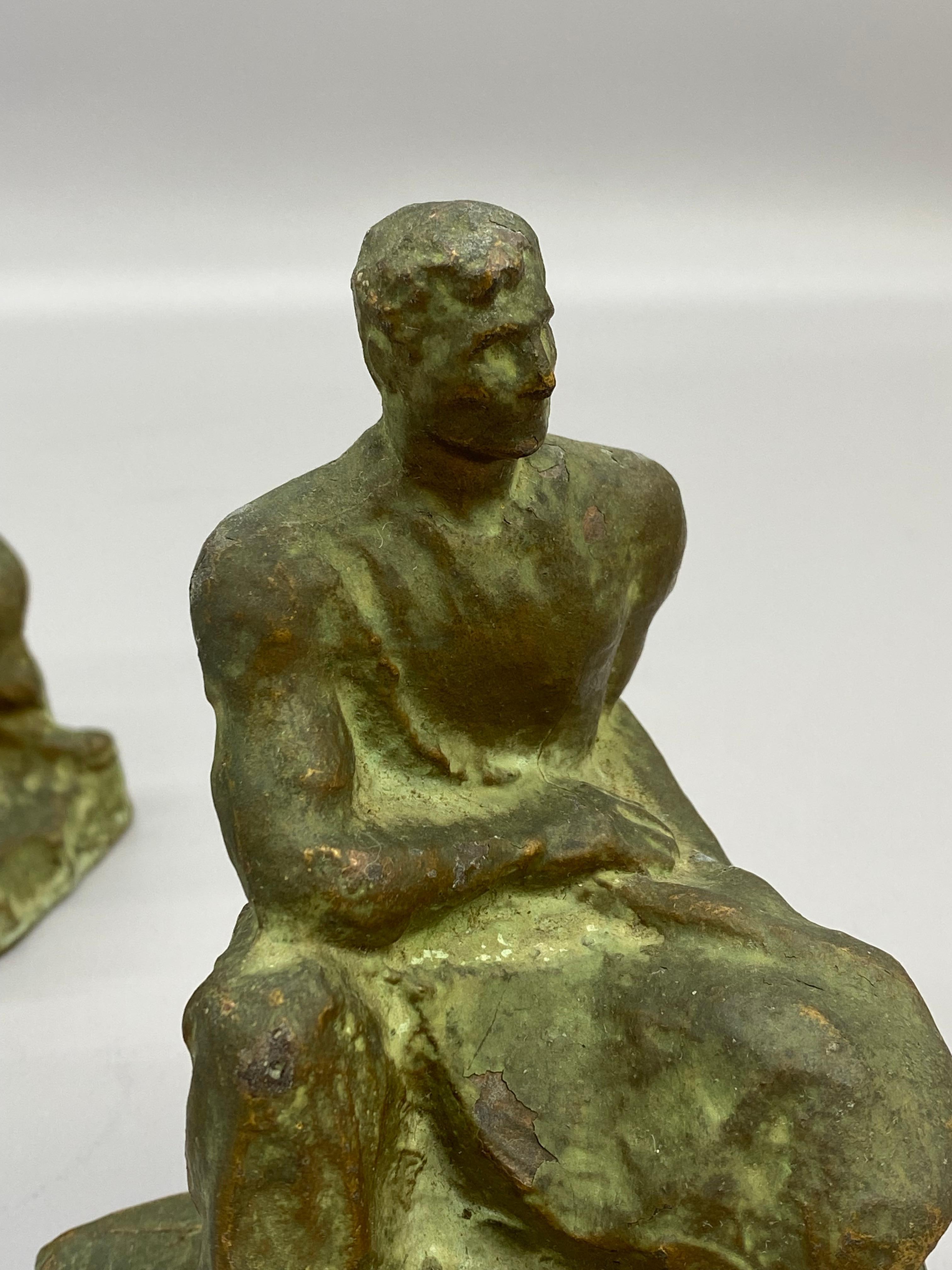 Spelter McClelland Barclay Bronzed Metal Blacksmith Bookends