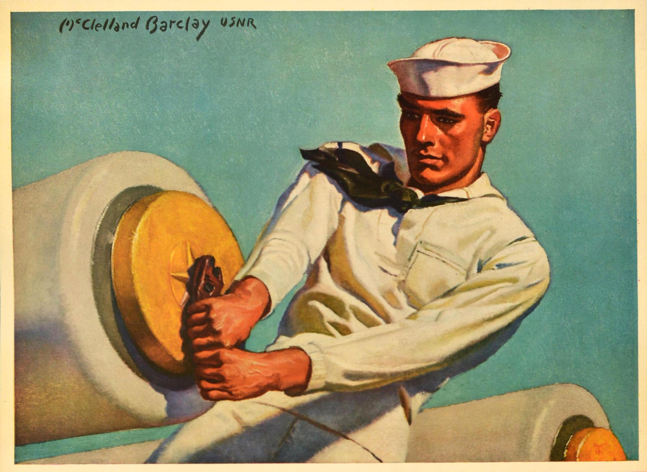 Original Vintage War Recruitment Propaganda Poster US Navy Reserve Arise America - Print by McClelland Barclay