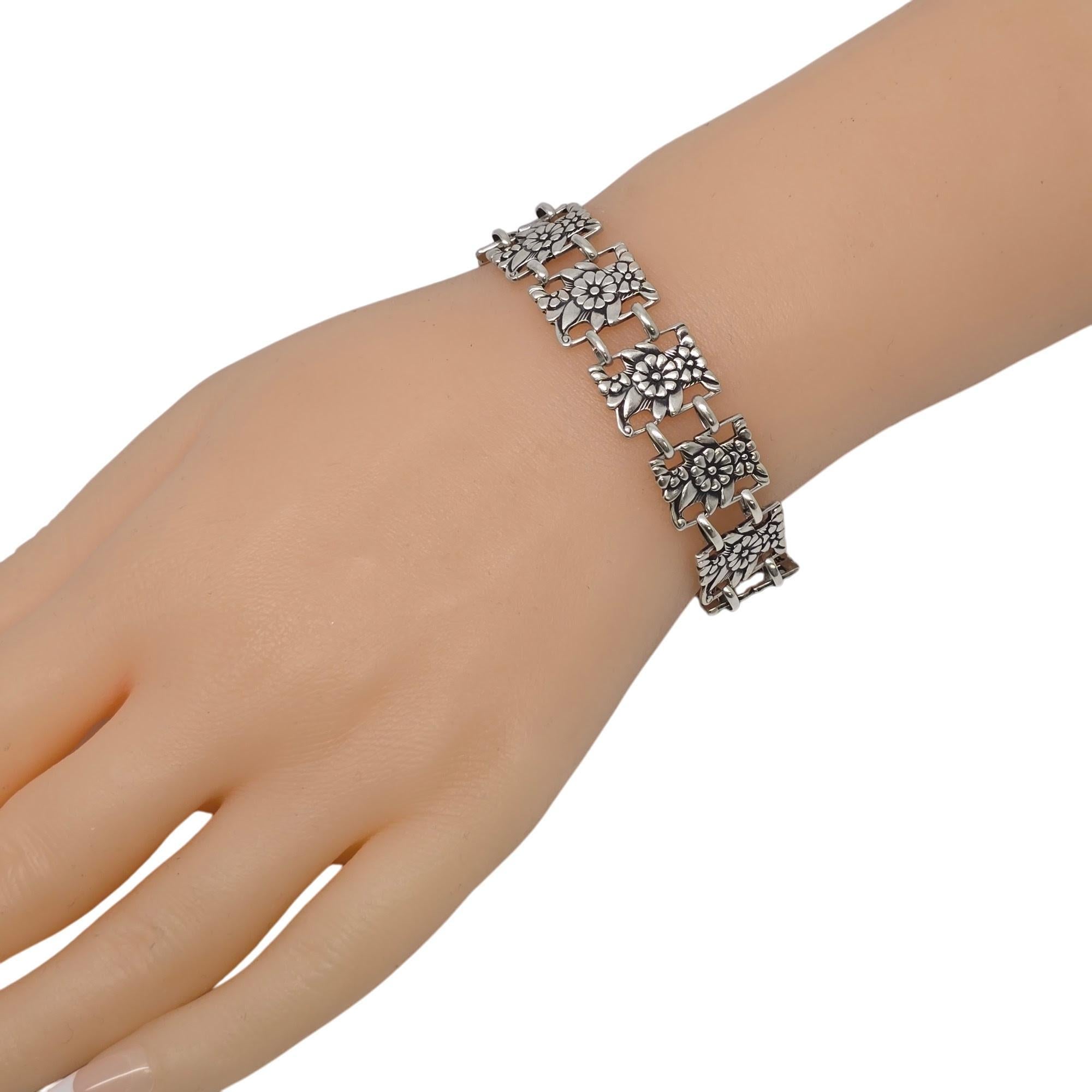 McClelland Barclay Bracciale con pannello floreale in argento sterling #19449 in vendita 6