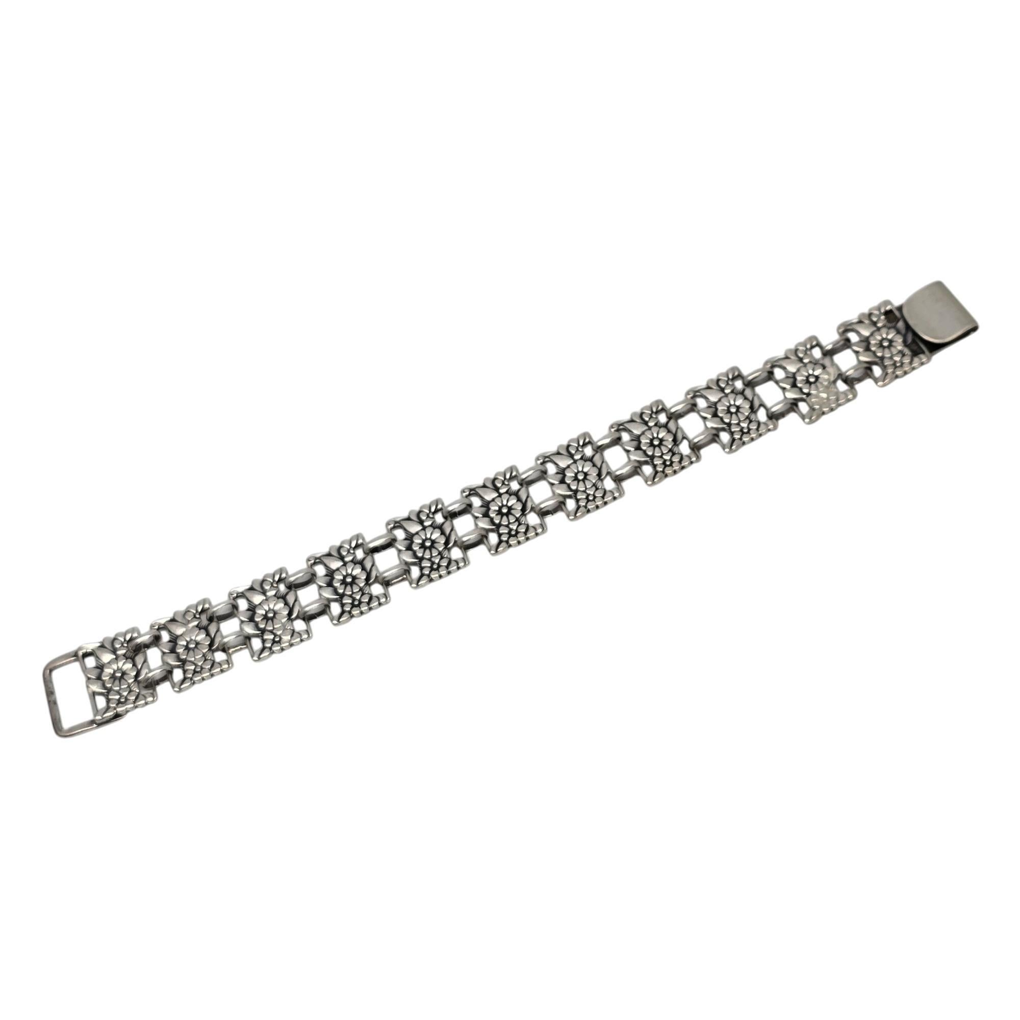 Donna McClelland Barclay Bracciale con pannello floreale in argento sterling #19449 in vendita