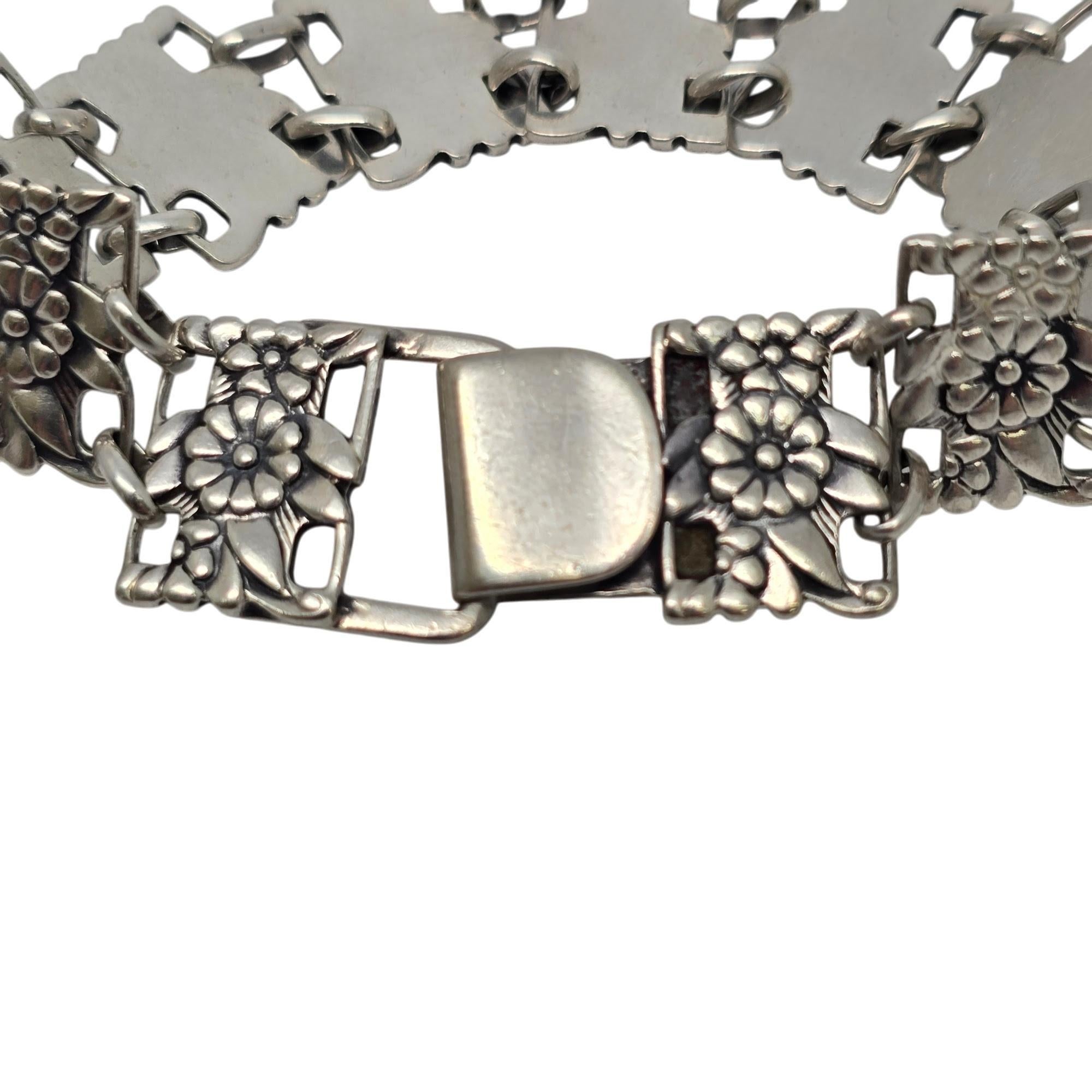 McClelland Barclay Bracciale con pannello floreale in argento sterling #19449 in vendita 2