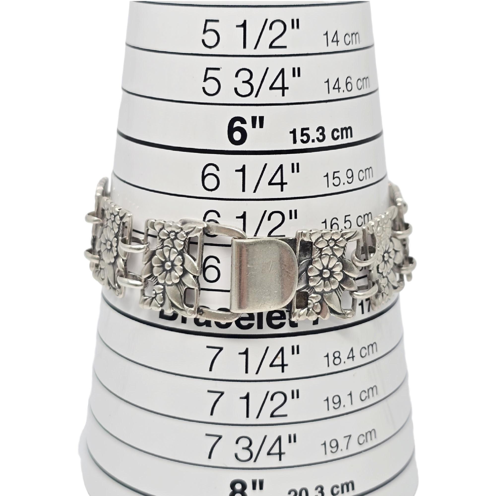 McClelland Barclay Bracciale con pannello floreale in argento sterling #19449 in vendita 5