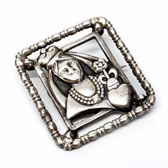 McClelland Barclay Sterling Silver Queen of Hearts Pin