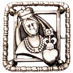 McClelland Barclay Sterling Silver Queen of Hearts Pin
