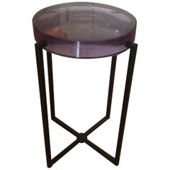 McCollin Bryan Amethyst Resin "Lens" Occasional Drinks or Side Table, UK, 2010s