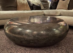 Sculptural Brutalist Style Round Cast Scagliola Coffee Table by McCollin Bryan