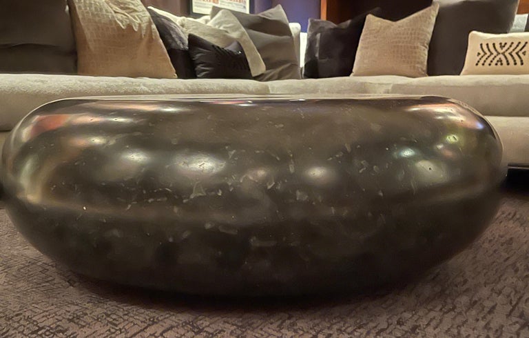 Modern Sculptural Brutalist Style Round Cast Scagliola Coffee Table by McCollin Bryan For Sale