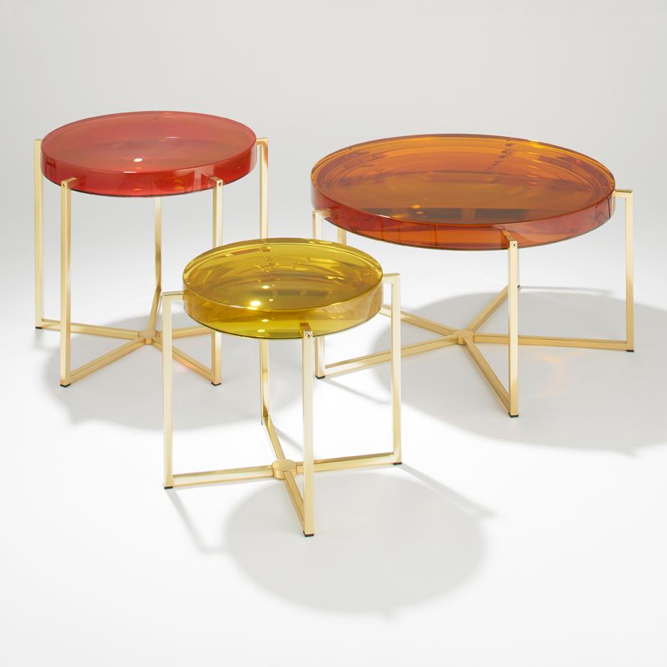 McCollin Bryan Tinted Lens Table with Rose Tinted Resin Top  im Zustand „Neu“ in Copenhagen K, DK