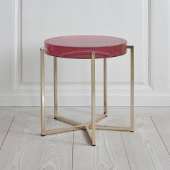 McCollin Bryan Tinted Lens Table with Bubble Gum Resin Top