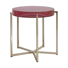 McCollin Bryan Tinted Lens Table with Bubble Gum Resin Top