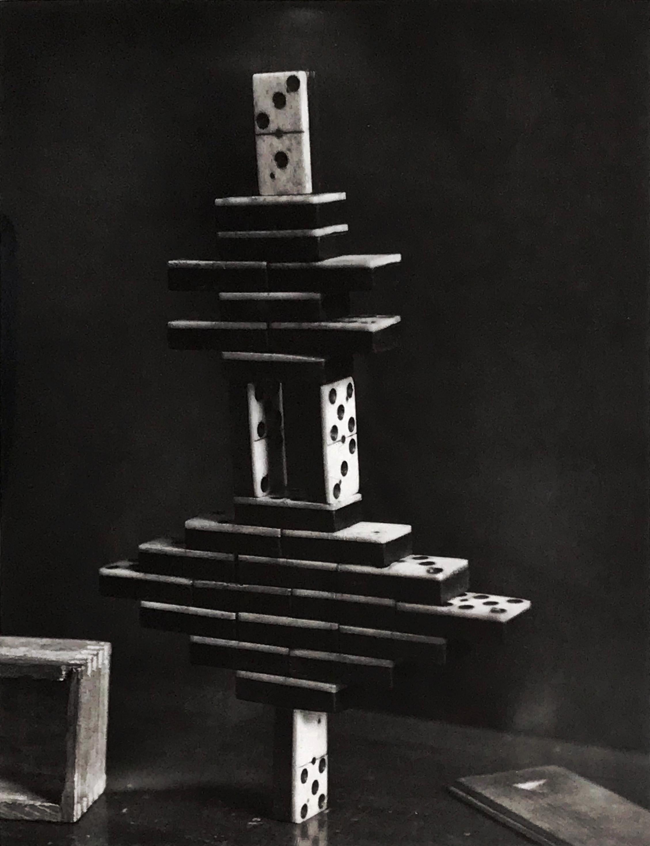 McDermott & McGough Black and White Photograph - Experiment upon the center of gravity made on a set of Dominoes...